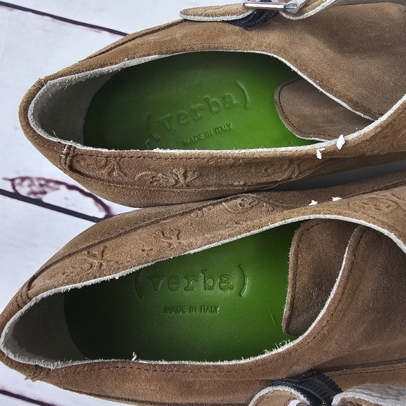 Verba Made In Italy Suede Skull Print Monk Shoes Size US9 - Picture 11 of 13